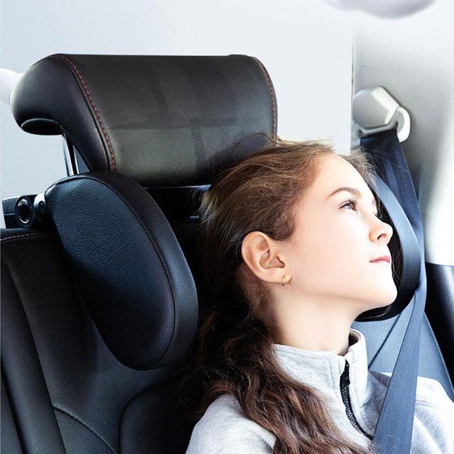 Almohada shamjiam ajustable para Reposacabezas de automóvil negro