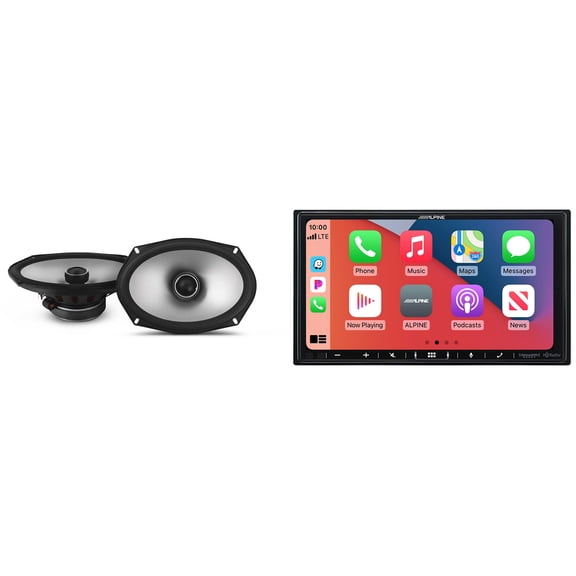 Alpine iLX-407 7-Inch Multimedia Receiver Apple Carplay and Android Auto & 1 Pair Alpine S2-S69 Type S 6x9 Coax Speakers