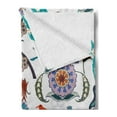 thumbnail image 2 of Ethnic Soft Flannel Fleece Throw Blanket, Floral Flowers Swirls Ivy Buds Birds Leaves Bohem Inspired Image, Cozy Plush for Indoor and Outdoor Use, 70" x 90", Multicolor, by Ambesonne, 2 of 5