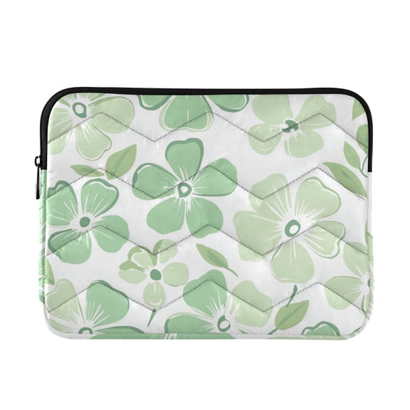 FORMRS 13-13.3 inch Laptop Sleeve Case Soft Carrying Quilted Computer Bag Cover, Green Floral