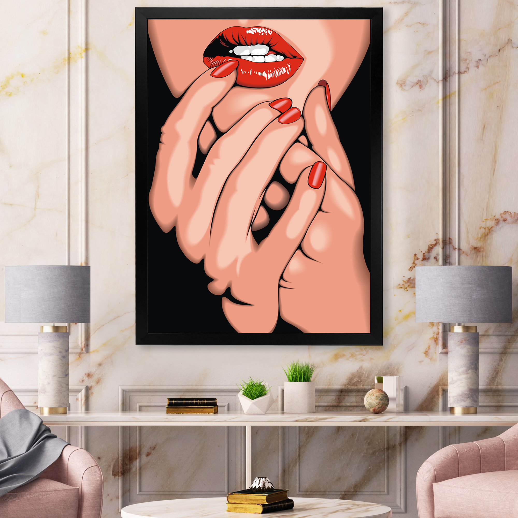 Designart 'Portrai Of A Young Modern Girl' Modern Framed Art Print