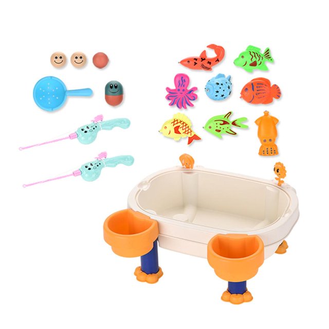 Bandeja De Pesca Magnética Para Niños, Mesa De Juego De Arena Y Agua, Juego De Pesca Magnético, Juguetes Educativos De Baño Al Aire Libre Noticed FN006024-00