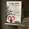 thumbnail image 2 of Personalized Love Letter Canvas Wall Art – To Her Name – Romantic Couple Silhouette with Heart – Custom Anniversary or Valentine’s Gift for Her – I Wish I Could Turn Back the Clock Poem, 2 of 4