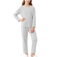 thumbnail image 3 of OVAFBAU Boys Girls Long Sleeve Outfits Set Kids Solid Long Sleeve Round Neck Outfits Set with Pants 2 Piece Outfits Set, 3 of 6