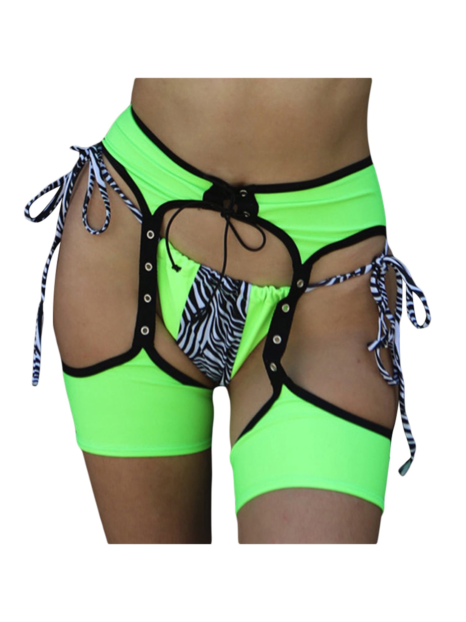S-3XL High Waist Open Crotch Pants Girdle Garter belt w/ 6 Straps Suspender Belt