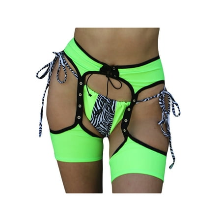 

Qiylii Women’s Garter Belt Patchwork Hollow-Out Tie-Up Open Crotch Garter Sexy Lingerie High Thigh Bands