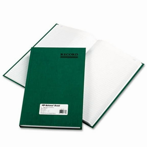 National Brand  Emerald Series Account Book - Green - 300 Pages - 12 1/4 x 7 1/4