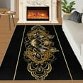 thumbnail image 3 of Black and Gold Flowers Rug, Vintage Luxury Rugs for Bedroom, Shed Resistant Non Slip Washable Carpet for Living Room Study Room Outdoor Camping Rug 5x8ft, 3 of 6