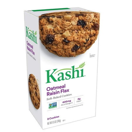 Kashi, Soft-Baked Cookies, Oatmeal Raisin Flax, Non-GMO Project Verified,8.5 oz (8 Count)(Pack of