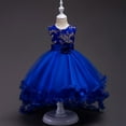 thumbnail image 2 of Jalioing Girl's Princess Dress Vintage Child's Puffy Dresses Skirt Sleeveless Embroideries Birthday Sundress (12-13 Years, Blue), 2 of 7