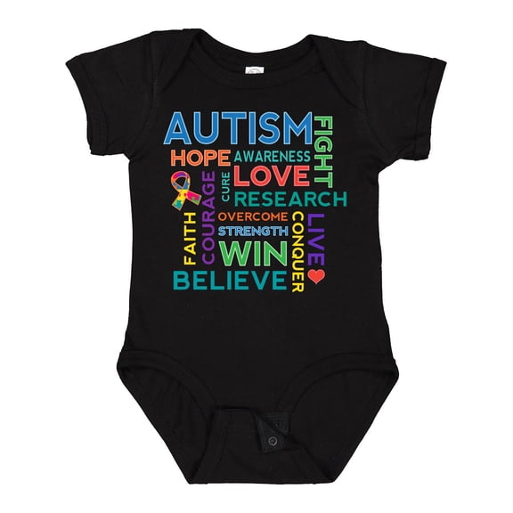 Inktastic Autism Support slogan Boys or Girls Baby Bodysuit