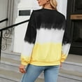 thumbnail image 5 of gbyLJF Women's Oversized Crew Neck Tie Dye Sweatshirts with No Hood Plus Size Casual Color Block Pullover Tops Black S, 5 of 7