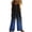 Dark Blue, variant on TOUMENY Women Linen Jumpsuit Spring Fall Casual Bohemian Solid Sleeveless Round Neck Rompers Elastic Waist Pocket Wide Leg Lounge Romper Army Green L