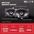 thumbnail image 4 of MB Quart 4x6-Inch 2 Way Car Audio Coaxial Speakers, 180W Peak Power, 88 dB, Pair, 4 of 11