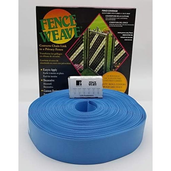 NMI Fence Privacy Slats for Chain Link Fence - Durable Polyethylene, Easy DIY Installation, Made in USA, Ideal for Backyard, Garden, Patio Privacy Fencing & Pool Enclosures (250 Ft Roll, Light Blue)
