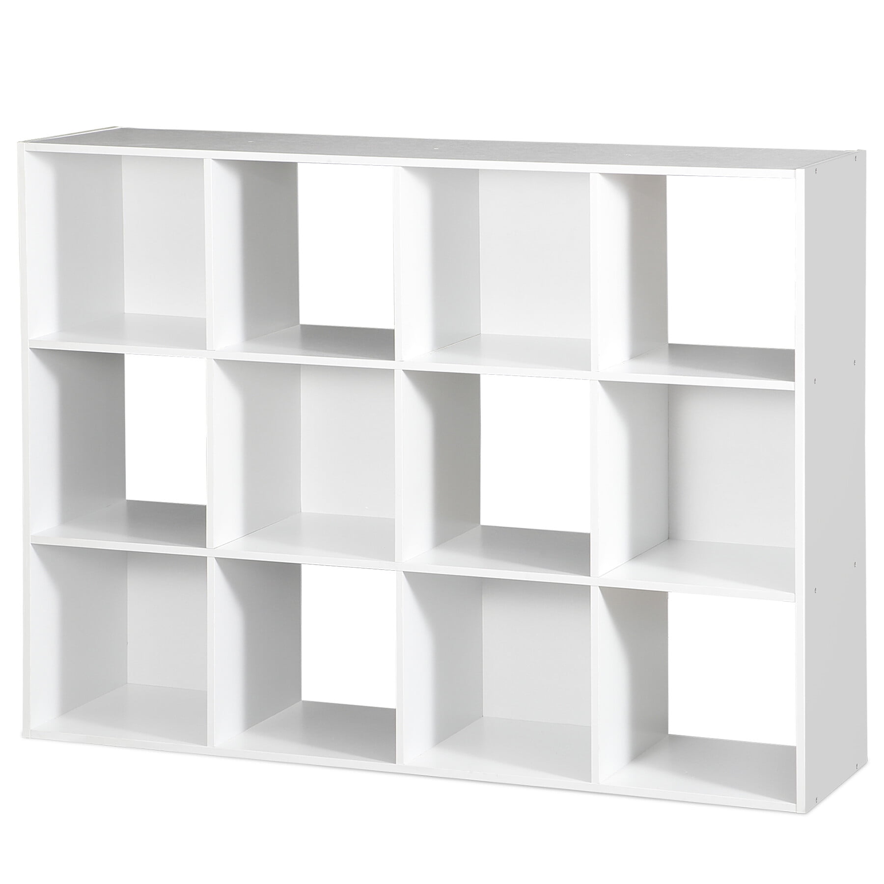 ZENY 12 Wood Cubes Storage Organizer Bookcase Bookshelf Display Rack for Home, Office