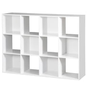 SuperDeal 12 Cube Storage Organizer Wooden Bookshelf Display W/Removable Back Panels White