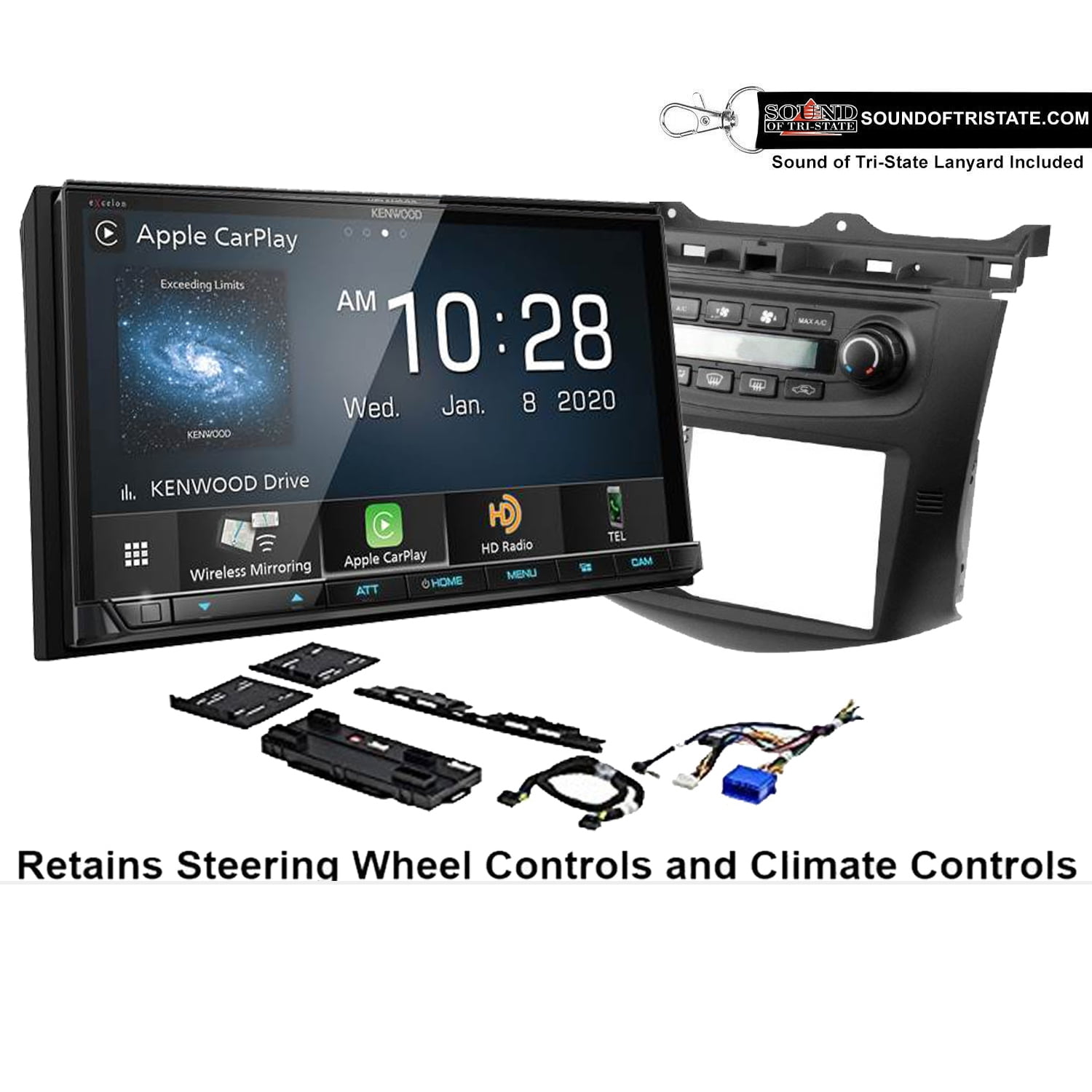 Kenwood DMX907S 6.95" Digital Receiver & Install Kit Fits 0307 Honda