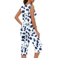 thumbnail image 6 of CLOISE Sleepwear for Women Pajama Set Two Piece Comfortable Tank Top Sleepwear Shirts and Soft Capri Pants Sleep Sets Casual Flower Printed Classic Night Clothes, 6 of 6