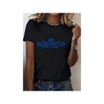 thumbnail image 1 of 1 piece, 100% Cotton, Floral Pattern Printed T-Shirt Spring Summer Round Neck Short Sleeve Women's T-Shirt, Breathable Casual Sports Top, Holiday Gift, 1 of 7