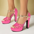 thumbnail image 2 of Mepaouo High Heels for Women Chunky Block T Strap Platform Shoes Sexy Open Toe Dressy Pumps Sandals, 2 of 7