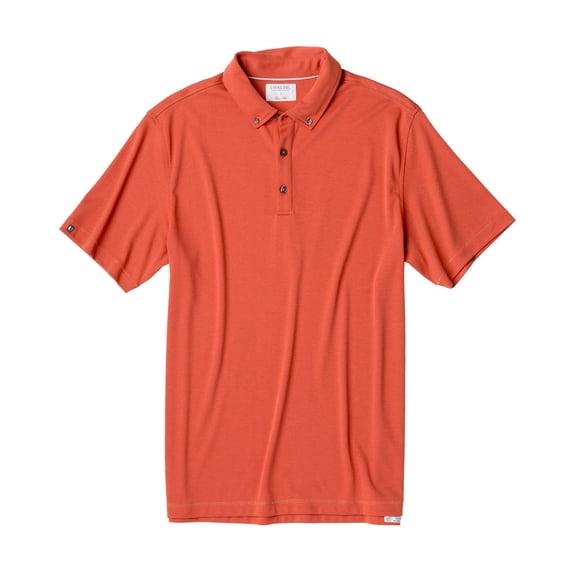 Linksoul Button-Down Interlock Knit Polo (Rust)