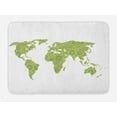 thumbnail image 1 of Floral World Map Bath Mat, Mandala Inspired Round Figures on Green Color Ethnic Asian Inspiration, Non-Slip Plush Mat Bathroom Kitchen Laundry Room Decor, 29.5 X 17.5 Inches, Lime Green, Ambesonne, 1 of 2