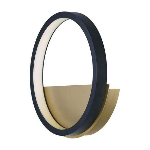 E24320-BKGLD ET2 Lighting Hoopla-11W 1 LED Wall sconce-11.75 Inches wide by 11.75 inches high
