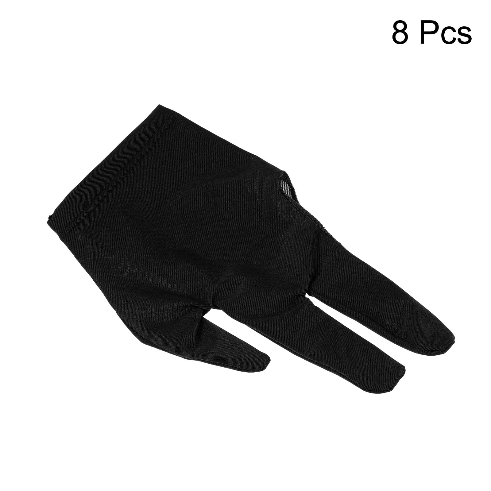 Lot De 2 Gants De Billard 3 Doigts - Main Droite - Professionnel - Noir
