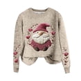 thumbnail image 5 of Zhanying Chandails de Noël Assortis Col Rond Mode Hiver Mignon Christmas Sweater Haut Tricoté à Manches Longues pour Femmes, 5 of 5