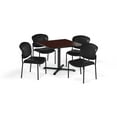 thumbnail image 1 of OFM Multi-Use Break Room Package, 42" Square Table with Vinyl Guest Chairs, Mahogany Finish with X-Style Pedestal Base and Black Seats (PKG-BRK-164), 1 of 2