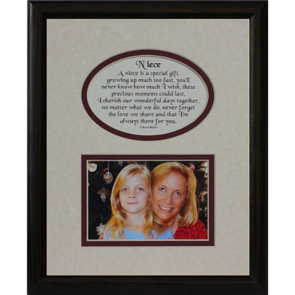 8X10 Niece Picture & Poetry Photo Gift Frame Cream/Burgundy Mat With