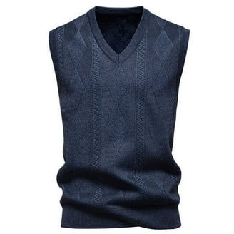 JUUYY Men's Classic V Neck Wool Blend Sweater Vest Sleeveless