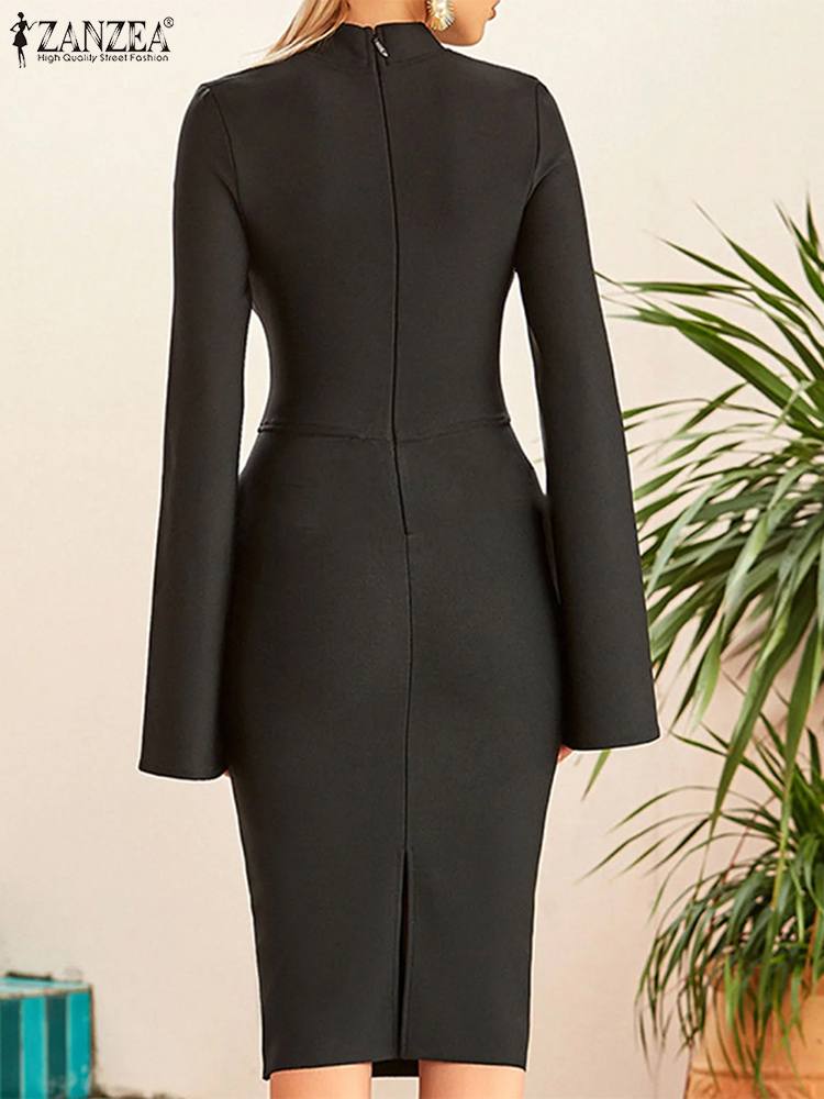 Stand Collar Long Sleeve Party Sundress Fashion Women Cloak