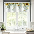 thumbnail image 2 of Remain Unique Sunflower and Green Leaves Pattern Polyester Rod Pocket Curtain Valance for Home Bedroom Living Room Kitchen Window Decor 54x18 inch, 2 of 5