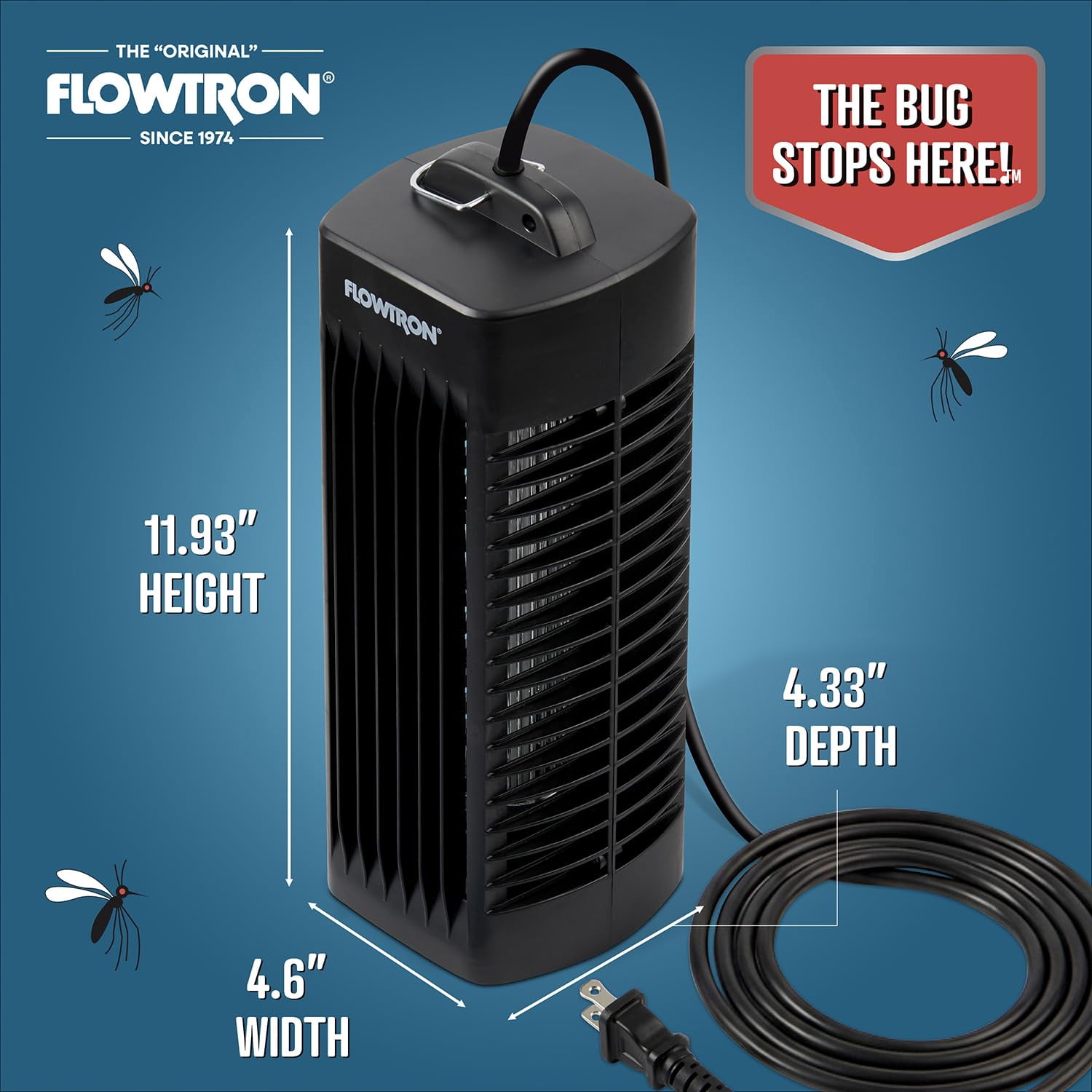 Flowtron Indoor Bug Zapper 1000V UV Light Mosquito & Fly Trap Plug-In for Home 215 Sq Ft - Black