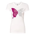thumbnail image 2 of Wild Bobby Being Strong Is The Only Option We Have Butterfly Breast Cancer Awareness Women Slim Fit Junior Tee, White, Medium, 2 of 6