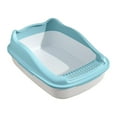 thumbnail image 3 of Open Litter Pan Cage Accessories Bedpan Pets Litter Tray Potty Toilet for Bunny, Hamsters, Small Animals, Small Medium Cats Blue 36.9X29.3X16CM, 3 of 8