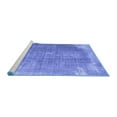 thumbnail image 2 of Ahgly Company Machine Washable Indoor Round Abstract Blue Contemporary Area Rugs, 3' Round, 2 of 4