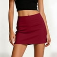 thumbnail image 2 of Vrorvz Cotton Skirt for Womens Mid Elastic Waist Mini Skirts Summer Vacation Beach Skort Basic Skorts, 2 of 5