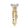 thumbnail image 3 of IGI Certified Lab Grown Diamond Engagement Ring | Center 9x7mm Radiant Cut Beaded Solitaire Stackable Promise Rings For Women In 14k Solid Yellow Gold | F-G, VS-SI Quality (3.20 Ctw) Ring Size-4, 3 of 7