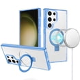 thumbnail image 2 of For Samsung Galaxy S23 Ultra Transparent HQ Magnetic Ring Circle Stand with MagSafe Compatible Hybrid Dotted Edged Cover ,Xpm Phone Case [ Blue ], 2 of 8
