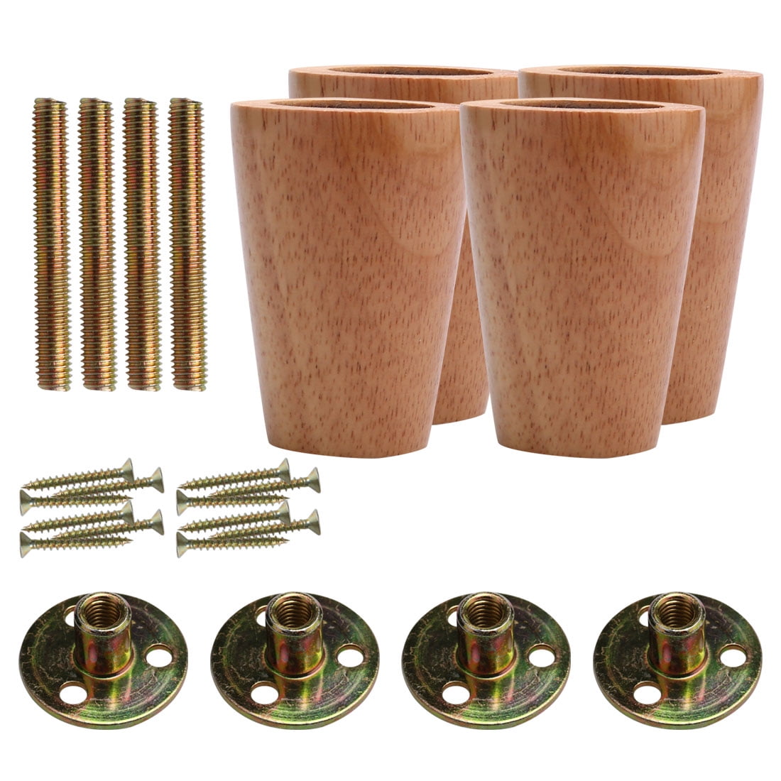 3 Inch Round Wood Furniture Legs Cabinet Feet Replacement
