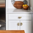thumbnail image 5 of Goo-Ki 2.5"(64mm) Hole Centers Brushed Bronze Kitchen Cabinet Pulls,Closet Classic Zinc Alloy Drawer Cabinet Drawer Pulls with Fan-Shaped,6 Pack, 5 of 9