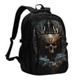 thumbnail image 1 of Fotbe Vintage Ornate Skull Mochila con Estampado y Puerto USB para Hombre y Mujer, Mochila Antirrobo, Mochila de Viaje, Mochila Escolar, Mochila Universitaria, 1 of 7