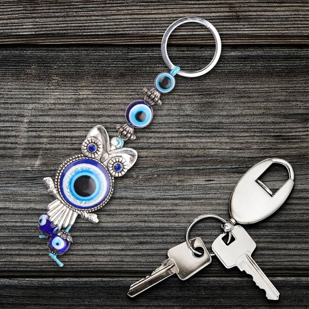 Azul Mal De Ojo, Búho Llavero Llave, Azul Mal De Ojo Búho Llavero Llavero Decoración Del Hogar Amuleto De Vidrio Turco Encanto Colgante Decoración Turca Regalo De Bendición