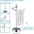 thumbnail image 4 of Bath Hand Towel Holder Standing, Stainless Steel Stable Free-Standing Towel Bar for Bathroom Kitchen Countertop, Rustic Towel Ring Stand with Crystal Ball 15.7” H (Polished Chrome, 2 Pack), 4 of 12