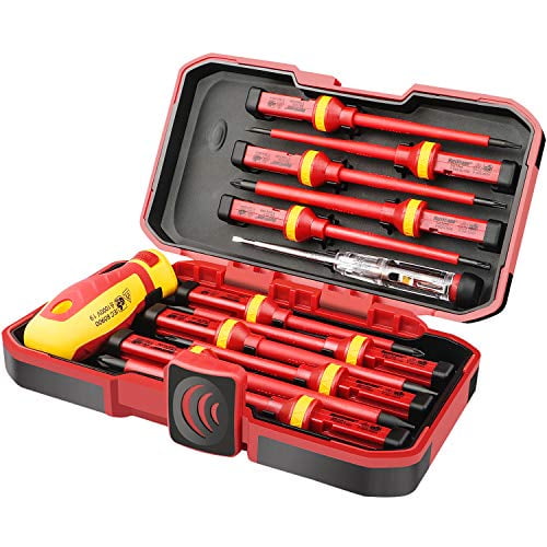 Insulated Slotted & Phillips Electricians Screwdrivers Set Magnetic Tool 6 Piece 