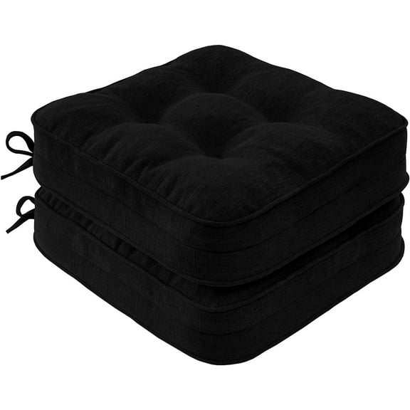 ZCD Chair Cushions for Dining Chairs 4 Pack with Ties, Soft Memory Foam Seat Cushion for Kitchen Chairs and Non-Slip Backing, 16.5 x 16.5 Inches Indoor Chair Pads