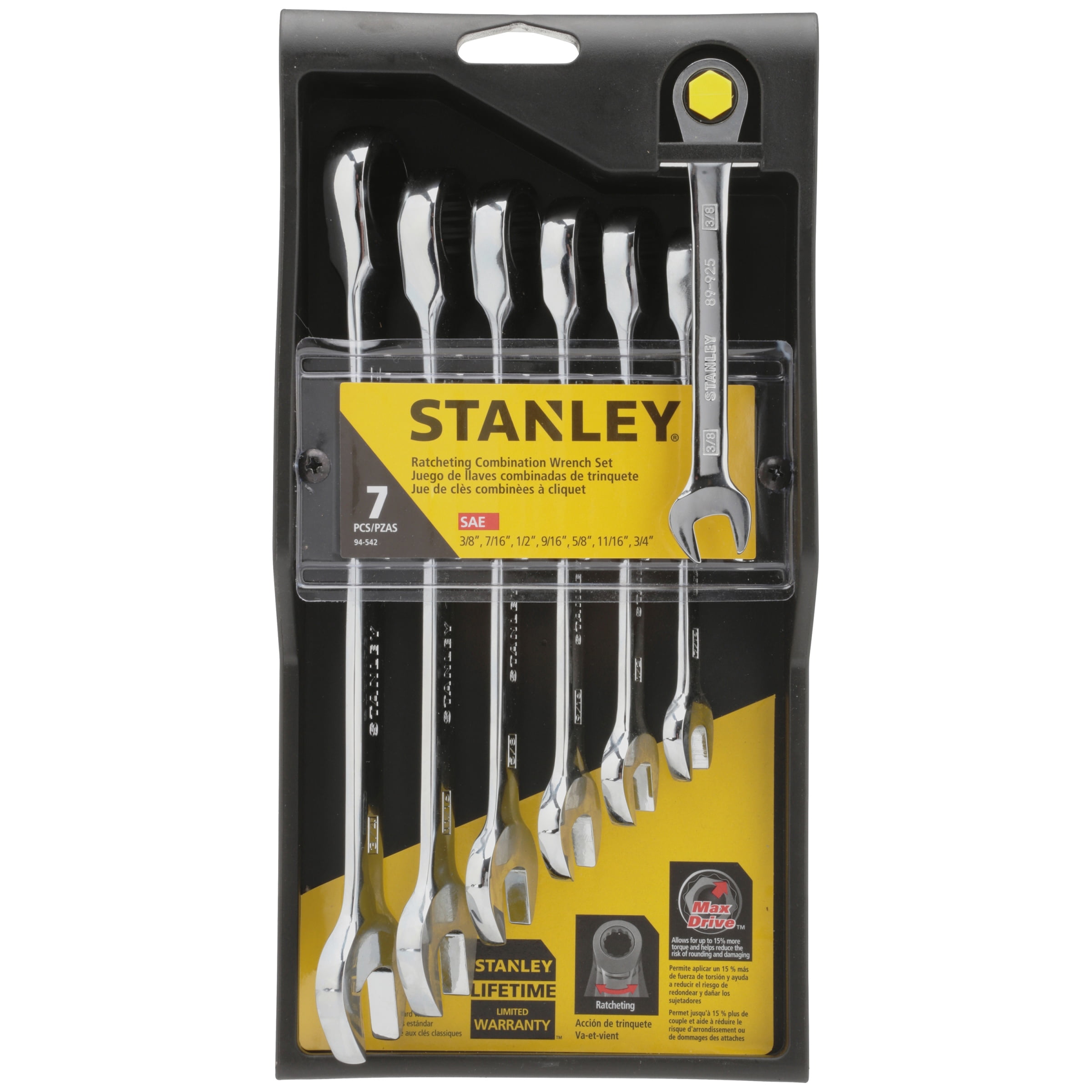 Stanley 7 Piece Ratcheting Wrench Set Sae